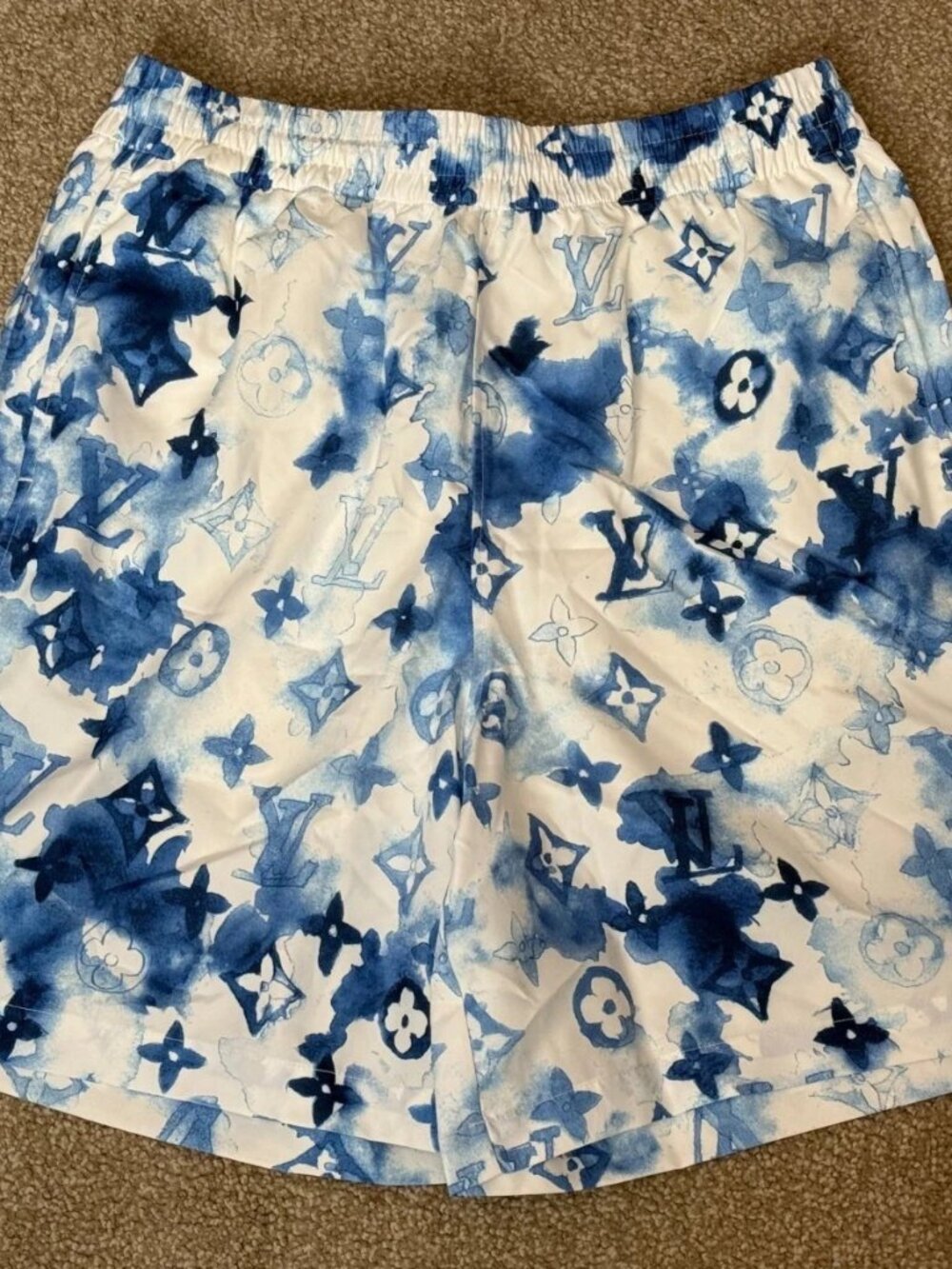 Louis Vuitton Watercolor Monogram Swim Shorts blue L